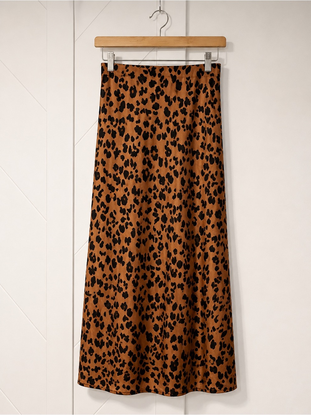 Urban Outfitters Leopard Print Satin Midi Skirt Size S NWT
